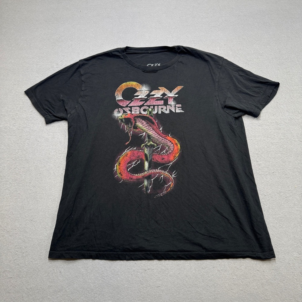 Ozzy Osbourne T-Shirt Mens 3XL Black Snake Dagger Music Band Short Sleeve Cotton
